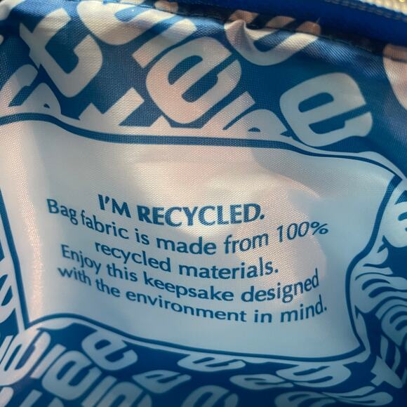 Estee‎ Lauder Cosmetic Makeup Bag Puffer Blue White Flower Printed  9.5x5.5 - Picture 6 of 6